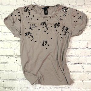 Moda International from Vixtoria's Secret Embellished Gray Tee Sz S